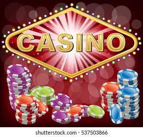 Casino with poker chips