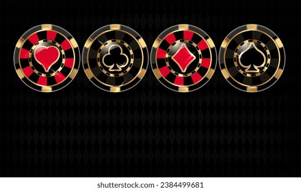 Casino poker chips background, vector illustration	