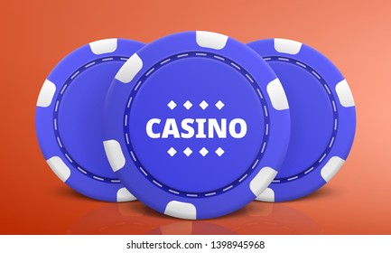 Casino poker chips. Concept for flyer, banner, poster. Vector illustration.