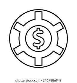 Casino Poker Chips Icon Line Vector graphics
