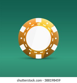 Casino poker chips icon. Orange or yellow chips vector illustration.