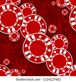 Casino poker chips icon seamless pattern. Digital printable vector illustration. Ideal for wallpaper, covers, wrapper, packaging, textile, fabric and any print design.