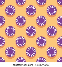 Casino poker chips icon seamless pattern. Digital printable vector illustration. Ideal for wallpaper, covers, wrapper, packaging, textile, fabric and any print design.
