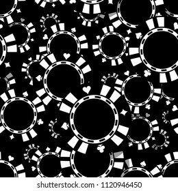 Casino poker chips icon seamless pattern. Digital printable vector illustration. Ideal for wallpaper, covers, wrapper, packaging, textile, fabric and any print design.