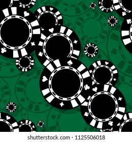 Casino poker chips icon seamless pattern. Digital printable vector illustration. Ideal for wallpaper, covers, wrapper, packaging, textile, fabric and any print design.