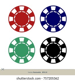 Casino and Poker Chips Icon Vector Logo Template Illustration Design. Vector EPS 10.