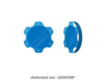 Casino Poker Chips Tokens Blue Set Vector Illustration