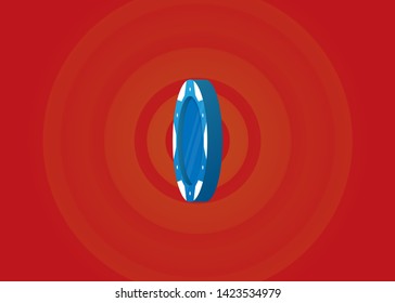 Casino Poker Chips Tokens Blue Set Vector Illustration