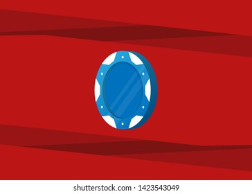 Casino Poker Chips Tokens Blue Set Vector Illustration