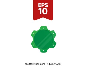 Casino Poker Chips Tokens Green Set Vector Illustration