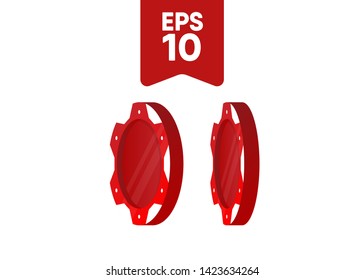 Casino Poker Chips Tokens Red Set Vector Illustration