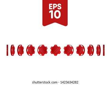 Casino Poker Chips Tokens Red Set Vector Illustration