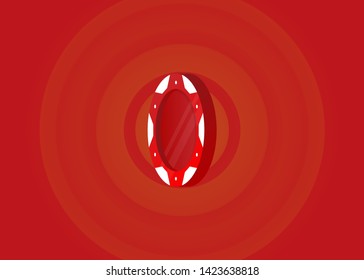Casino Poker Chips Tokens Red Set Vector Illustration