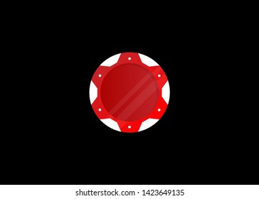 Casino Poker Chips Tokens Red Set Vector Illustration