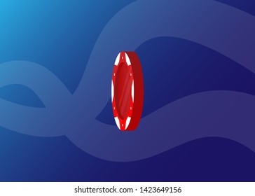 Casino Poker Chips Tokens Red Set Vector Illustration