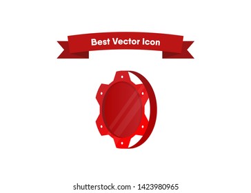 Casino Poker Chips Tokens Red Set Vector Illustration