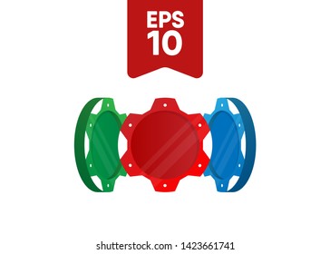 Casino Poker Chips Tokens Set Vector Illustration