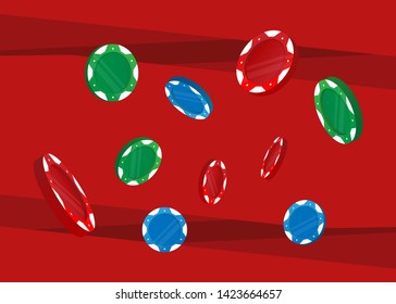 Casino Poker Chips Tokens Set Vector Illustration