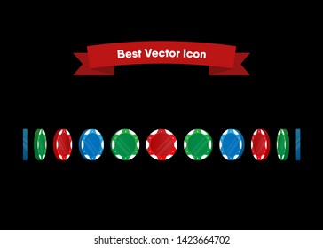 Casino Poker Chips Tokens Set Vector Illustration