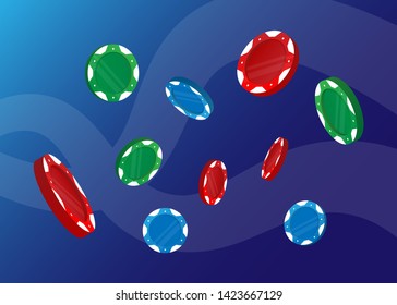 Casino Poker Chips Tokens Set Vector Illustration