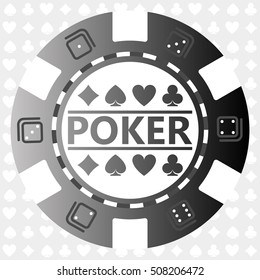 Casino poker chips. Vector. The black poker chip. Gradient. Chips no limit.