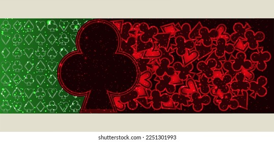 Casino Poker clubs banner, vector illustration