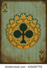 Casino poker clubs symbol in art nouveau style, vector illustration