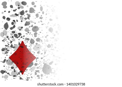 Casino poker diamond invitation card, vector illustration