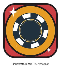 casino. poker diamond logo. vector image with black, red and white lines design with yellow, red and white background.