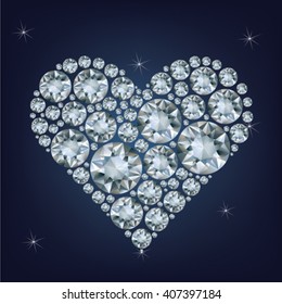 Casino poker element heart made a lot of diamonds 