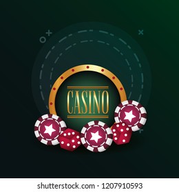 casino poker gamble dices and chips poster