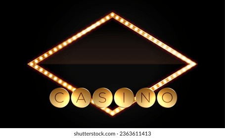 casino poker gambling dark banner with glowing light effect vector
