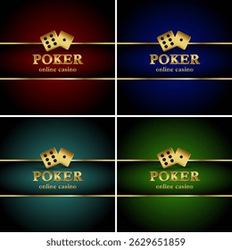 Jogo de pôquer jogo de casino ilustração conjunto - 4 desenhos