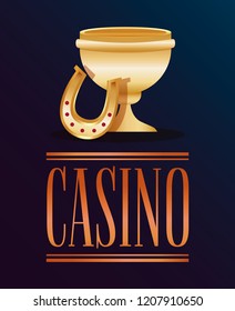 casino poker golden horseshoe and trophy cup