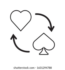 casino poker heart and spade figures vector illustration design