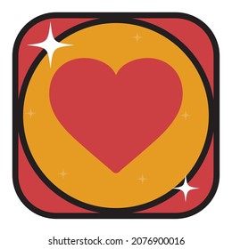 casino. poker heart. vector image with black, red and white lines design with yellow, red and white background.