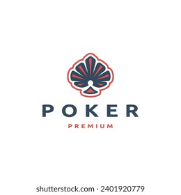 Casino poker logo design template flat vector