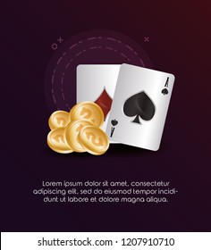 casino poker pair aces card golden dollar coins