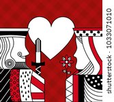 casino poker queen and king heart card game red checkered background