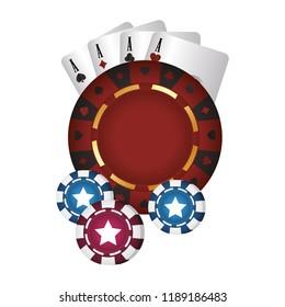 casino poker roulette chips and aces