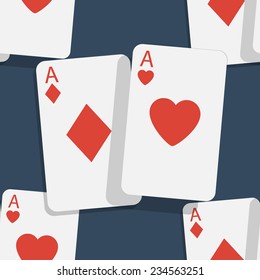 Casino poker seamless background. Flat style