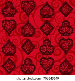 Casino poker seamless background, vector illustration