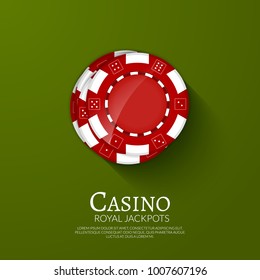 Casino poker ship poster design template. Poker chip design vector illustration.
