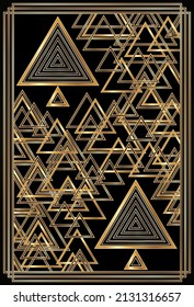 Casino poker Spades art deco card, vector illustration	