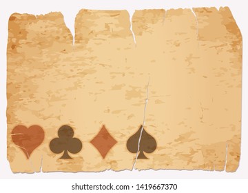 Casino poker  vintage banner, vector illustration