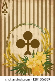 Casino Poker vintage clubs card , vector illustration