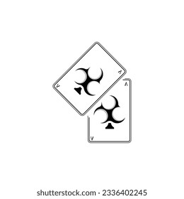 Casino Poker Vintage Logo, Vector Diamonds, Ace, Hearts And Spades, Poker Club Gambling Game Design