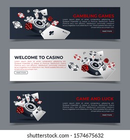 Casino poker web banners templates.