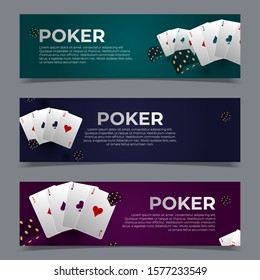 Casino poker web banners templates.