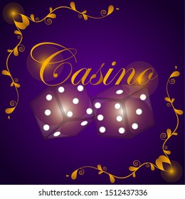 Casino poster with a led dices - Vector